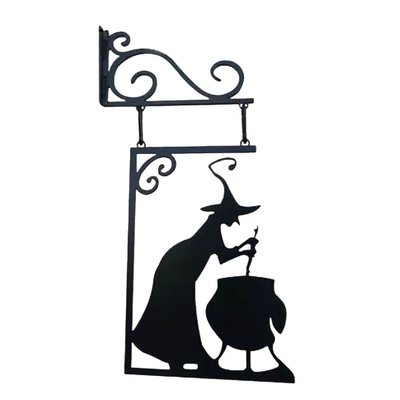 Altri articoli feste eventi Decorazioni Halloween Forma di strega Insegna angolo da giardino in ghisa Statua misteriosa Silhouette silhouette di caldaia che perde 220830