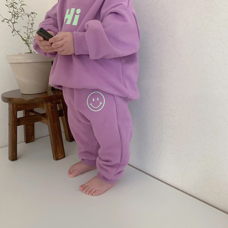 Kläduppsättningar Småbarn Baby Girl Clothes Set Winter Cotton Long Sleeve Sports Sweatshirt Solid Trousers 2st Children Clothes Set Autumn 220830