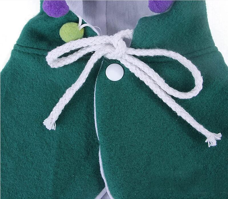 Vêtements pour chiens Costume de Noël pour animaux de compagnie Cape de Noël pour chiot avec étoile et pompons Chat Santa Cape Party Cosplay Robe pour chats et chiens de petite et moyenne taille