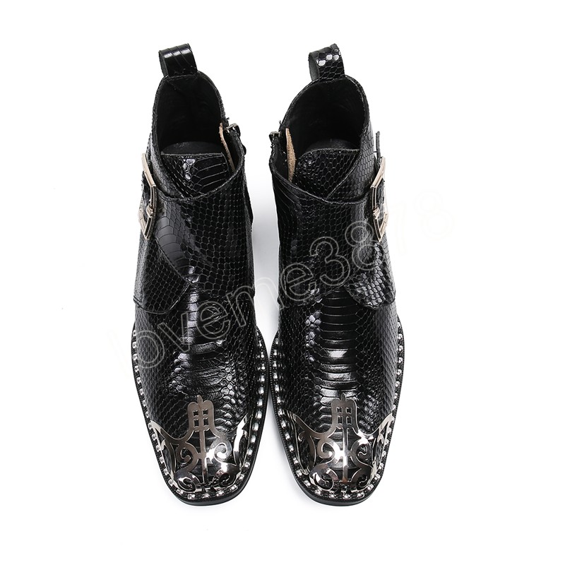 Moine britannique sangle boucle hommes bottines mode en cuir véritable moto bottes fête formelle Oxford chaussures