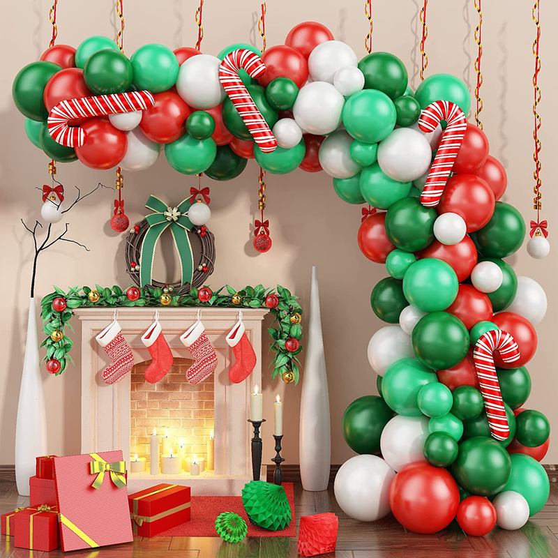 Autres fournitures de fête d'événement Arche de ballons de Noël Vert Or Boîte rouge Bonbons Ballons Guirlande Cône Explosion Étoile Feuille Année Christma Décor 220830