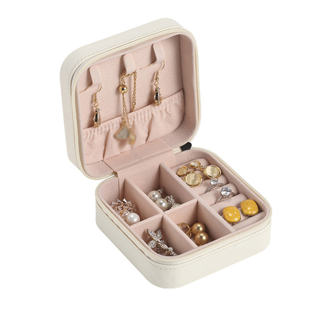 Small Jewelry Box Storage Organizer Portable Leather Display Storage Case for Rings Earrings Necklace Holder