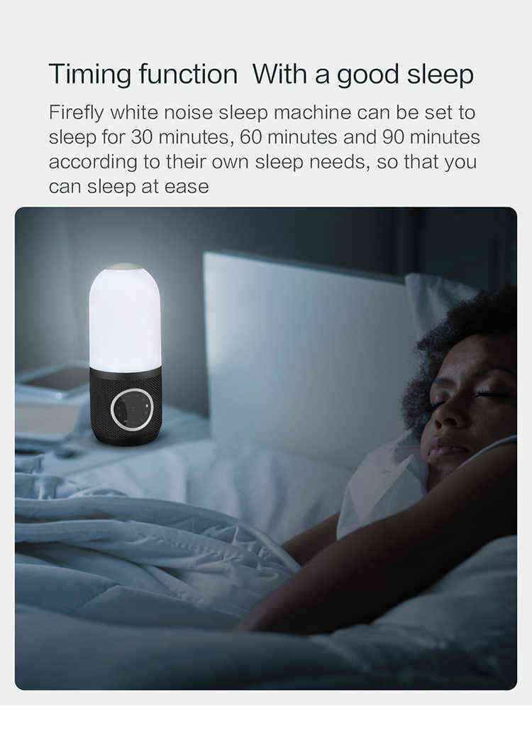 휴대용 스피커 휴대용 백색 소음 수면 야간 조명 스피커 캠핑 전구 램프 USB 5V/500 MAH T220831