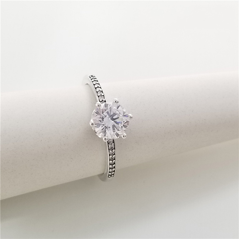 Женские голубые сверкающие кольцо короны Подлинное серебряное свадебное дизайнер стерлингового серебряного дизайнера для Diamond Cz Gif