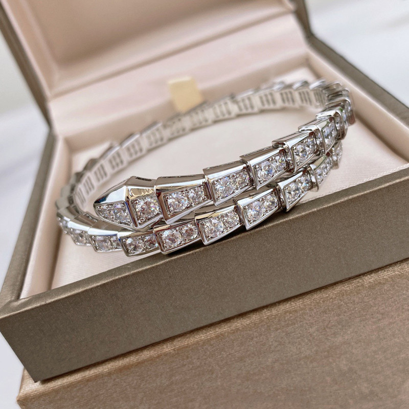 Bracelet européen classique bijoux 925 en argent sterling serpent os mode bracelet dames personnalité marque de luxe cadeaux de noël 220831