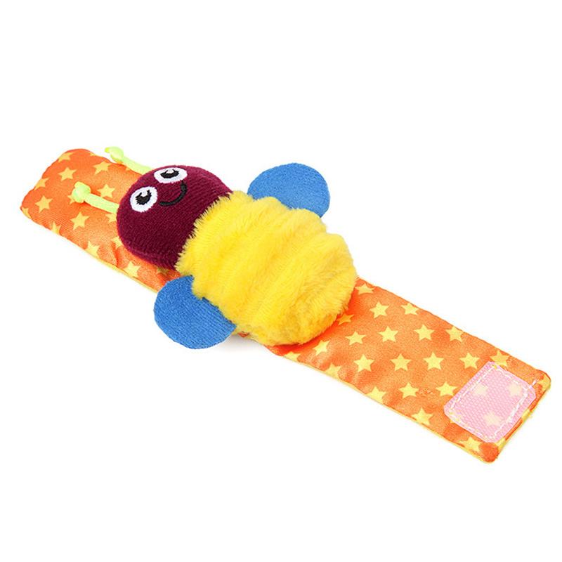 Partihandel baby handled rattle leksakbagge Bee Bell Watch Band Nyfödd lugnande docka Spädbarns säng Plush Comfort Toy