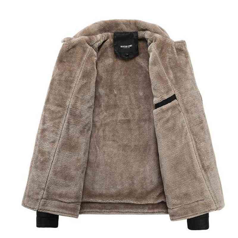 Men's Jackets Winter Fleece Leather Fur Pu Slope Zipper Slim Fit Branded Cashmere L220830