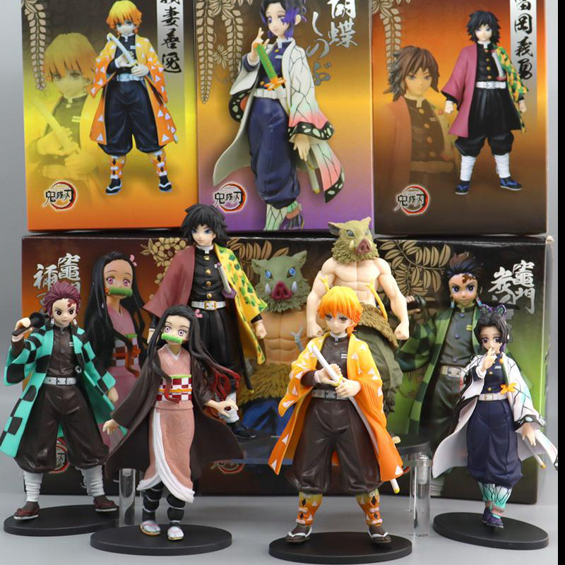 Anime 15CM Ghost Slayer-Figuren Klinge Reisbällchen Pressbecher Nudeln Bohnen Holzkohle Jilangs Frau Shan Ein handgefertigtes Anime-Peripherieornament Boxed 68