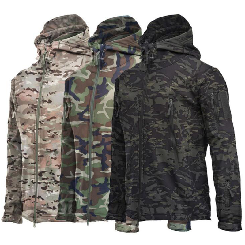 Herenjassen Tactische jas Heren Militair Combat Softshell Legerjassen Techwear Winddicht Waterdicht Ademend Fleece Thermische jassen met capuchon 220831