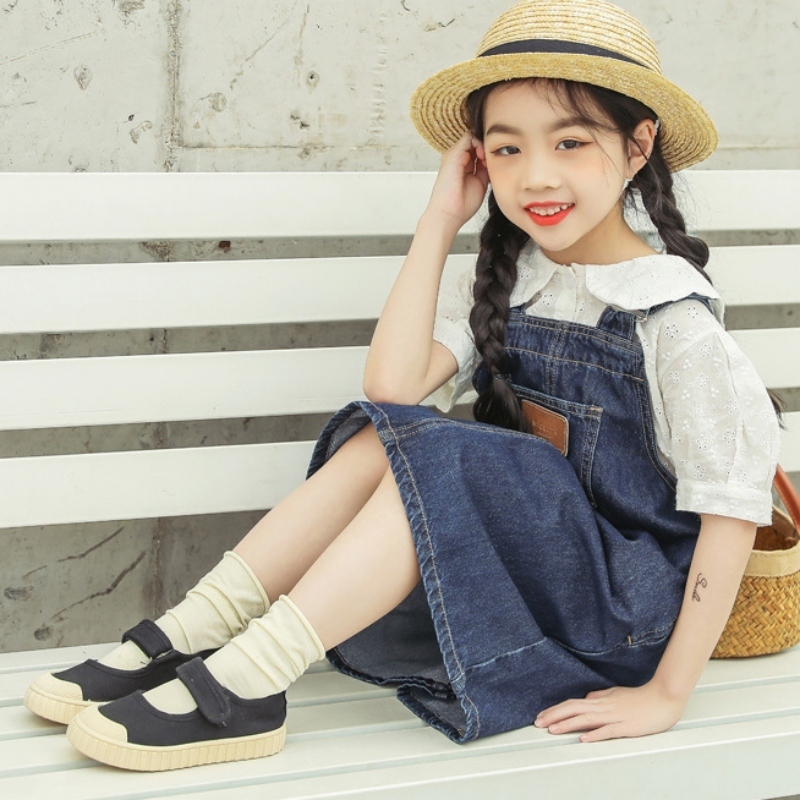 첫 워커 키즈 캔버스 신발 소프트 바닥 소녀 캐주얼 1-12 세의 가을 아이들 220830