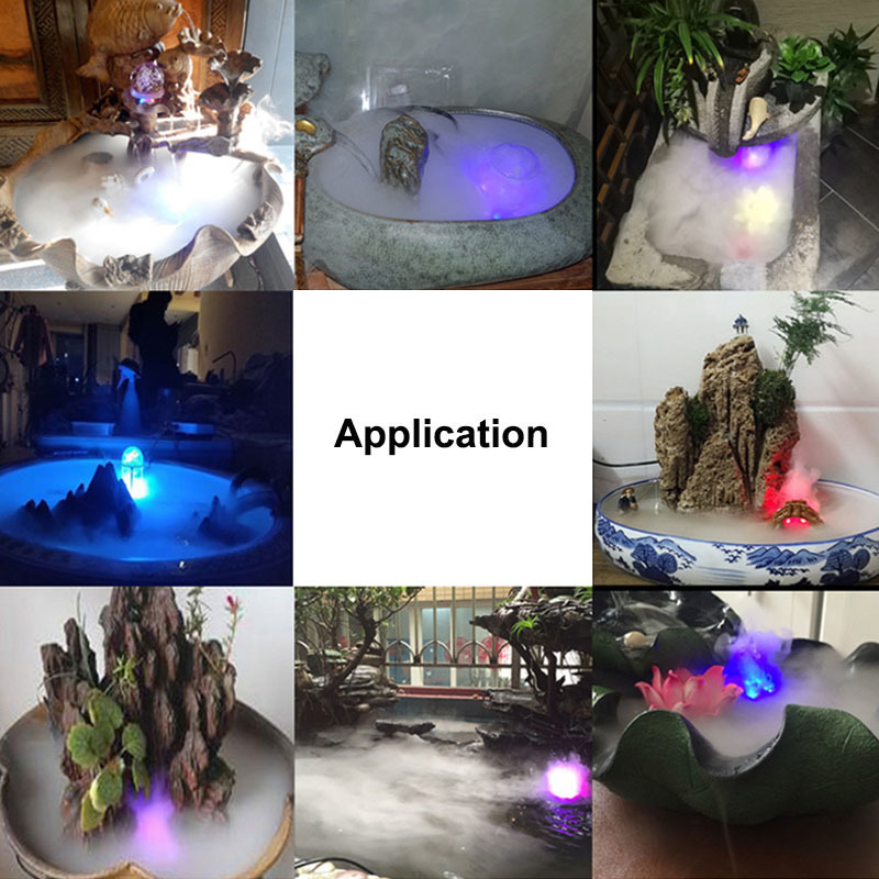 Autres fournitures de fête d'événement Halloween Mist Maker Ultrasonic Water Pond Fontaine Fogger avec 12 LED Light Flashes pour Fish Tank Vase Birdbath Decor 220830