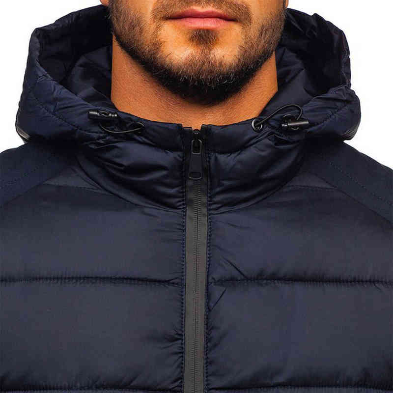 Men's Jackets Men Autumn And Winter Patchwork Long Sleeve Hooded Zipper Solid Warm L220830