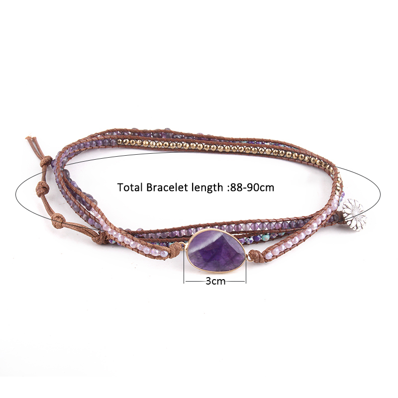 Bangle RH Fashion Handma Bohemian Jewelry Boho Bracciale Mixed Natural Stones Charm 5 Strands Wrap Bracciali Gift Drop 220831