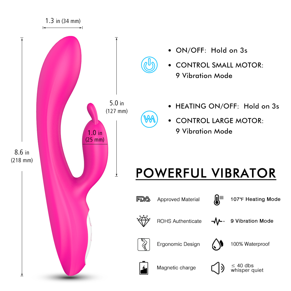 Articoli di bellezza Vibratore del dildo le donne Riscaldamento Potente stimolatore del punto G del clitoride del coniglio Prodotto coppie di giocattoli sexy adulti