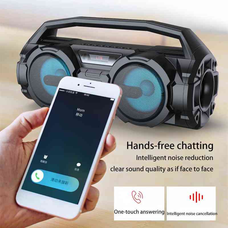 Portable Speakers Portable Bluetooth Speakers Powerful Column Home Theater Bass With Mic FM Radio TF Music Center System Wireless Stereo Subwoofer T220831