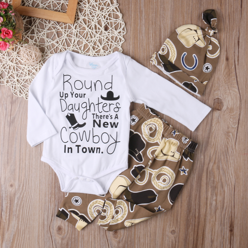 Clothing Sets Citgeett Infant Baby Clothing Sets Cowboy born Baby Girl Boy Clothes Romper pantshat Suits Baby Girls Clothes 220830