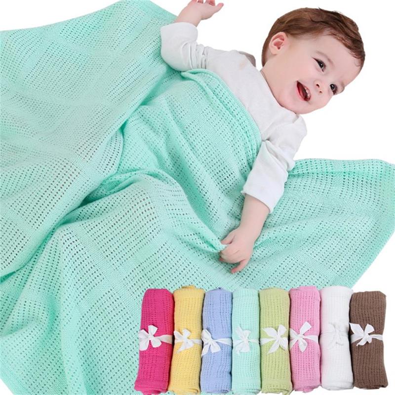 Bebê infantil buraco cobertores swaddle envoltório cobertores recém-nascidos musselina crochê algodão ar condicionado saco de dormir carrinho cobertor4523717