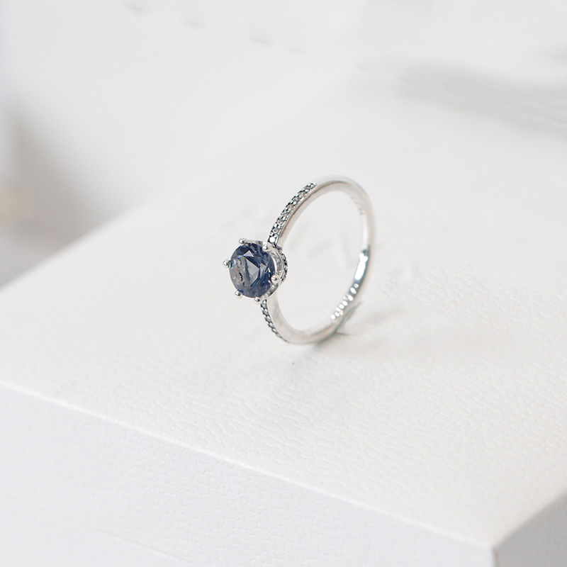 Blue Sprowling Crown Ring 925 Sterling Silber Frauen M￤dchen Hochzeit Schmuck Set f￼r Pandora CZ Diamond Freundin Geschenkringe mit Originalschachtel