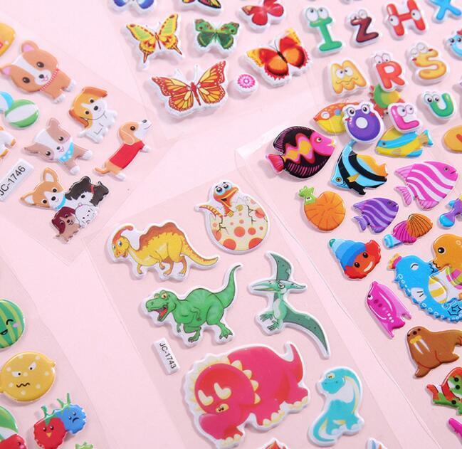 Barn Toy Stickers 10 Sheetslot 3D Puffy Bubble Stickers Cartoon Princess Animals Waterpoof Diy Baby Toys for Children Barn Boy Girl Gyh 220830
