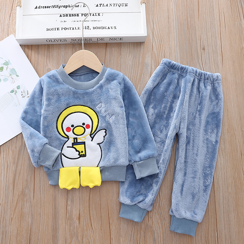 Zestawy odzieży jesienne zima maluch maluch dla dzieci dziewczęta ubrania flanelowe ubrania domowe Ustaw dzieci kostiumów niemowlę