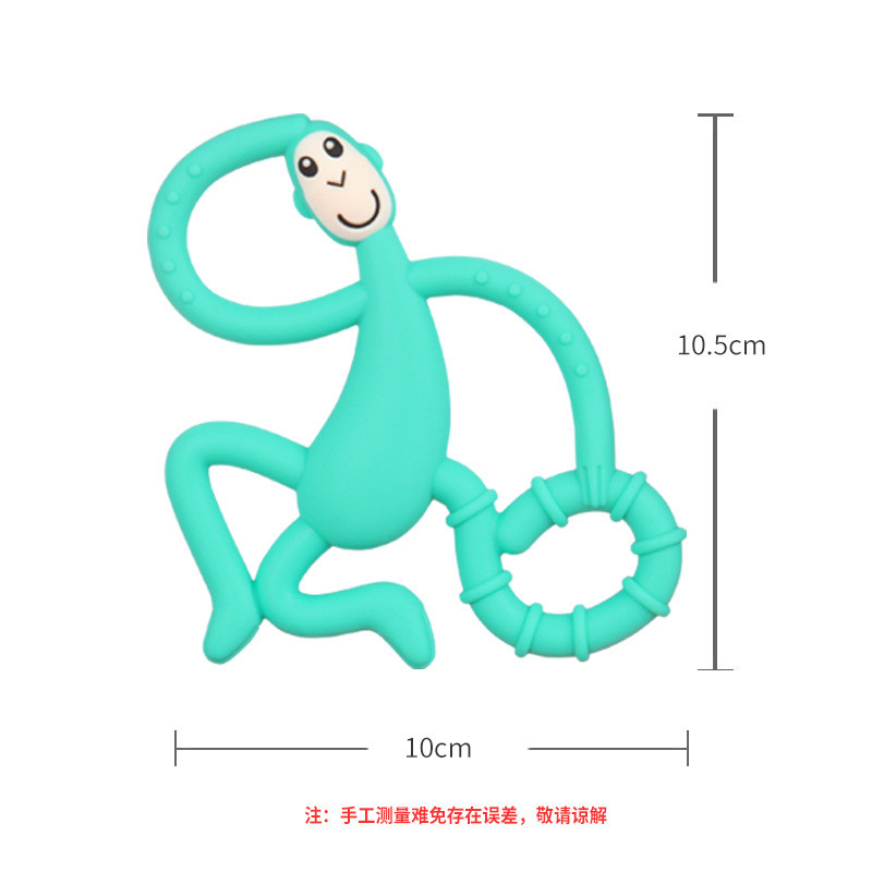 Silicone Kids Teether Cartoon Monkey Toddler Molar Teeth Pain Relief Tool Necklace Teething Beads Baby Shower Gift