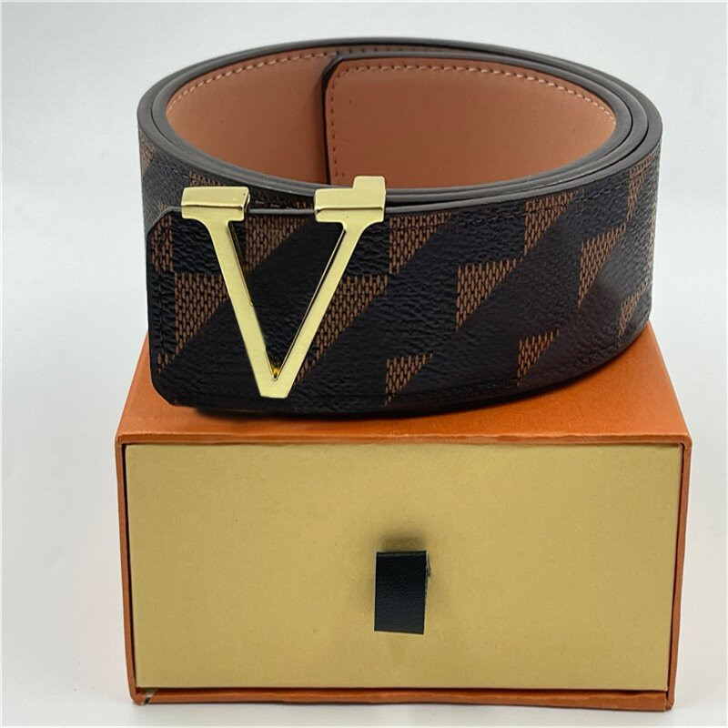 Belts Designer Belt Fashion luxury plaid presbyopia striped leather men's and women's belts 3 8cm wide with box AAA249S