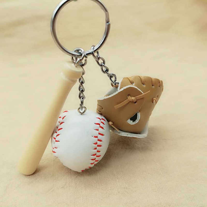 Creative Baseball Keychains Leather Sports Keychain Bag Decoration Pendant Souvenir Gift Keyring Key Chain