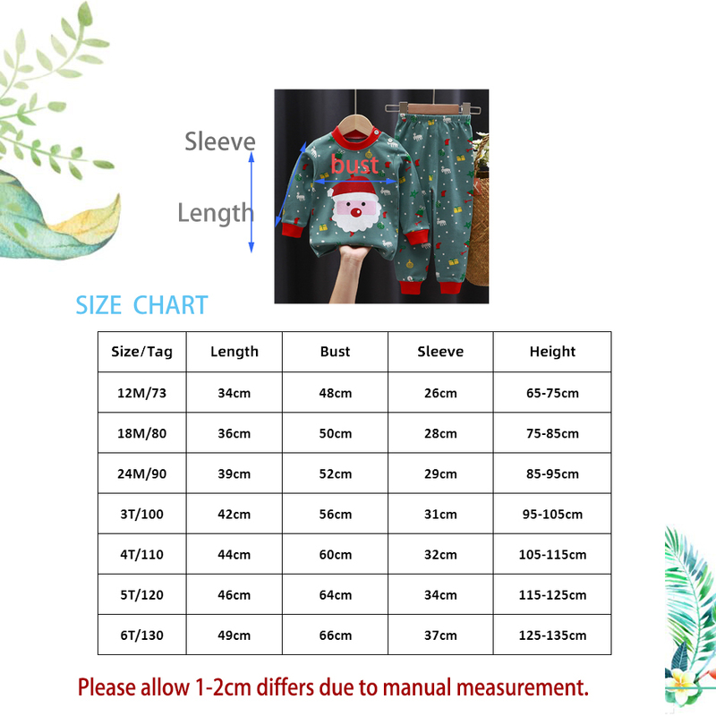 Special Occasions Christmas Children's Underwear Set Pure Cotton Boys Girls Home Clothes Baby Girls' Cute Soft Suit 16y pajamas wear 220830