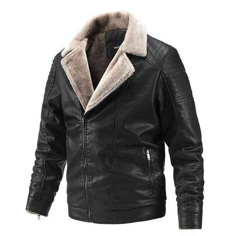 Vestes pour hommes hiver polaire cuir fourrure Pu pente fermeture éclair Slim Fit marque cachemire L220830