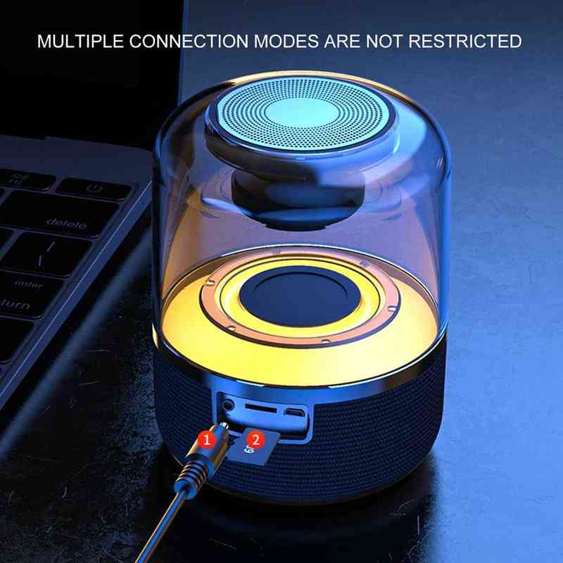 Haut-parleurs portables Sans fil Extérieur Portable Bluetooth-compatible Puissance Haut-parleur de subwoofer haut de gamme Interconnexion TWS Lumière respiratoire colorée T220831