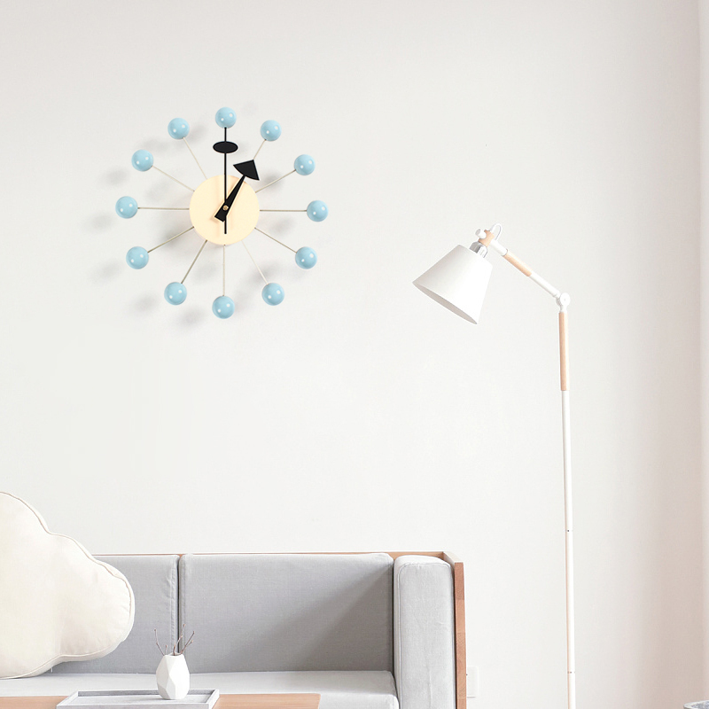 Horloges murales silencieuses boule ronde horloge en bois décor à la maison Design moderne 3D pour accessoires de décoration de salon avec mouvement d'importation 220830