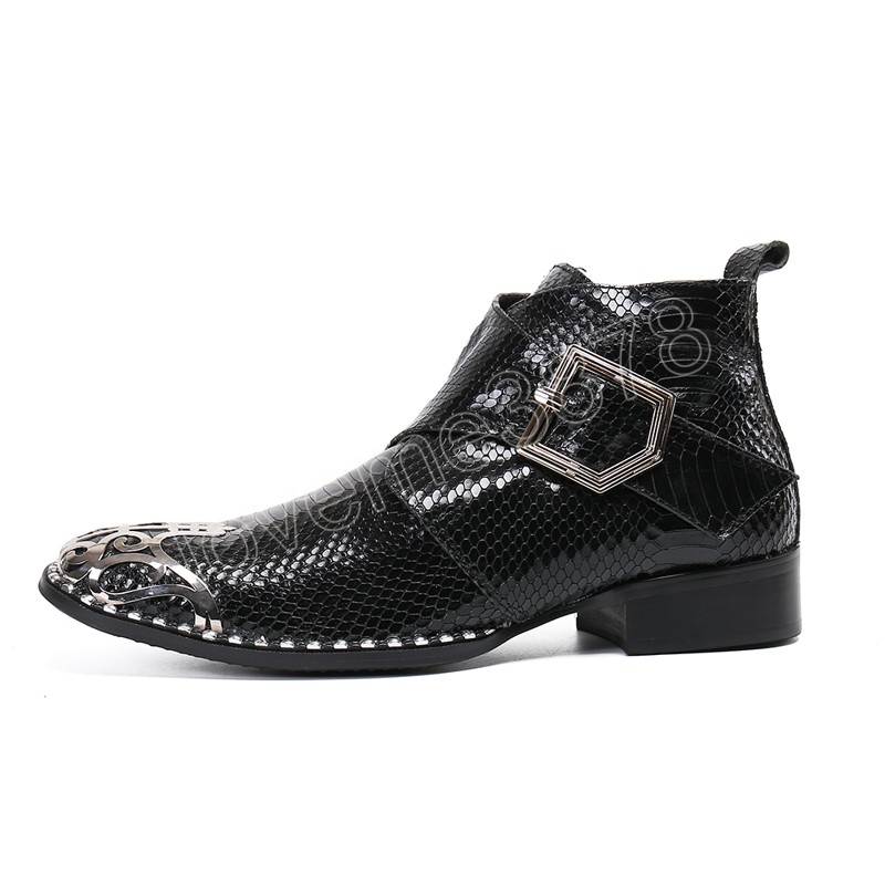 Moine britannique sangle boucle hommes bottines mode en cuir véritable moto bottes fête formelle Oxford chaussures