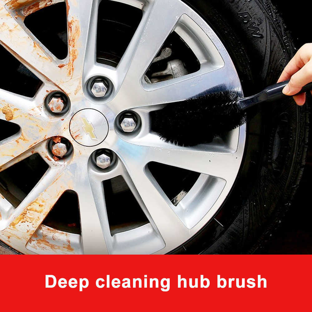Auto Rim Scrubber Wheel Borstel Reinigingsmiddel Dust Verwijderaar Details Motorfiets Truck Was Voertuig Wasband Reinigingsgereedschap