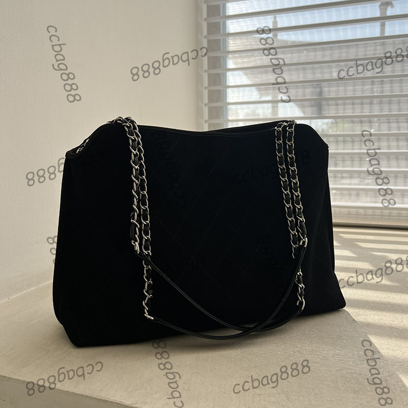 Französische Damen Vintage Maxi gesteppte Umhängetaschen Nubuck geriebenes Kuhlatten -Leder gealtert Silber Metall Matelasse Kette Crossbody große Kapazität Handtaschen 39x12x29 cm