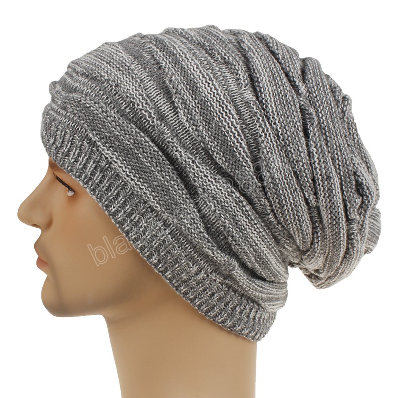 Herfst winter volwassen slouchy beanie hoed gebreide vrouwen mannen met dubbele laag schedels caps hoeden voor meisjes