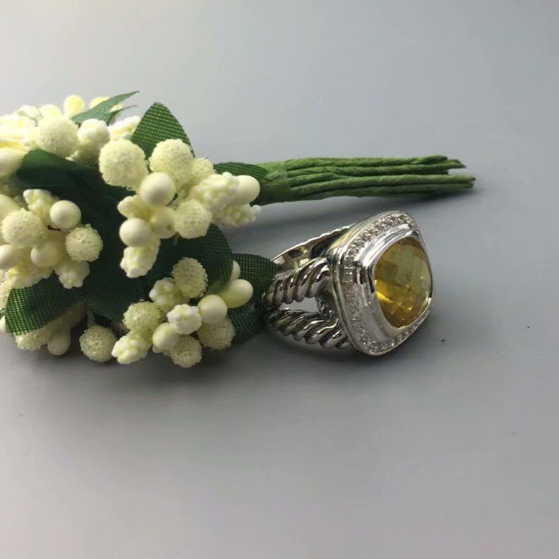 Bagues Vintage en argent Sterling 925 Citrine 11MM pour femmes, bijoux fins, à la mode, cadeaux de noël, cadeaux de fête des mères