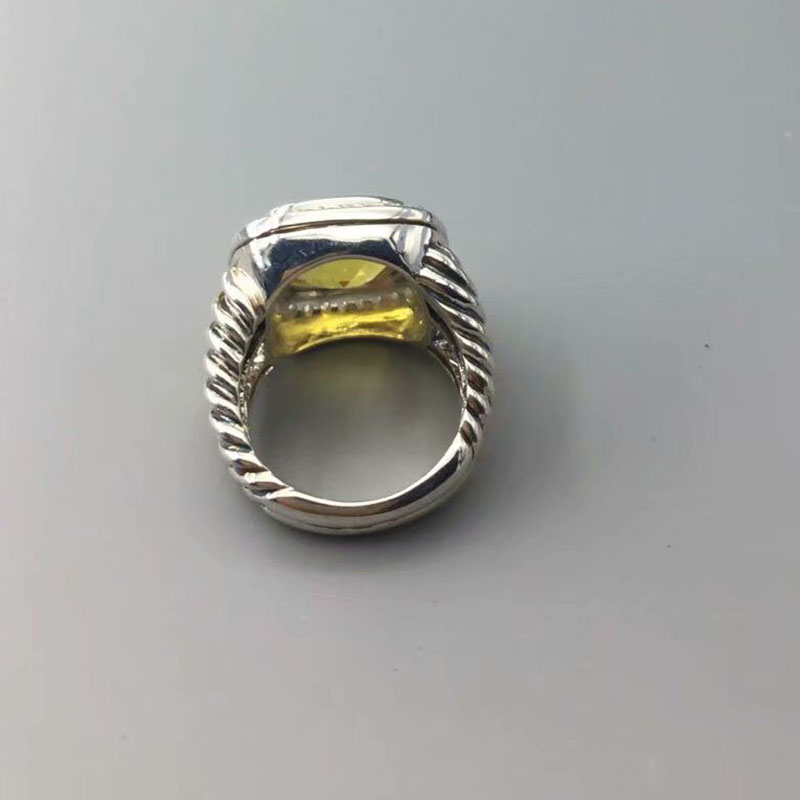 Bagues Vintage en argent Sterling 925 Citrine 11MM pour femmes, bijoux fins, à la mode, cadeaux de noël, cadeaux de fête des mères