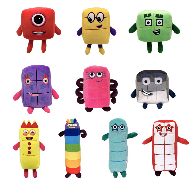 Cartoon Number Blocks Plush Doll Toy Educational Number Blocks Gevulde baby verjaardagsfeestjes geschenken