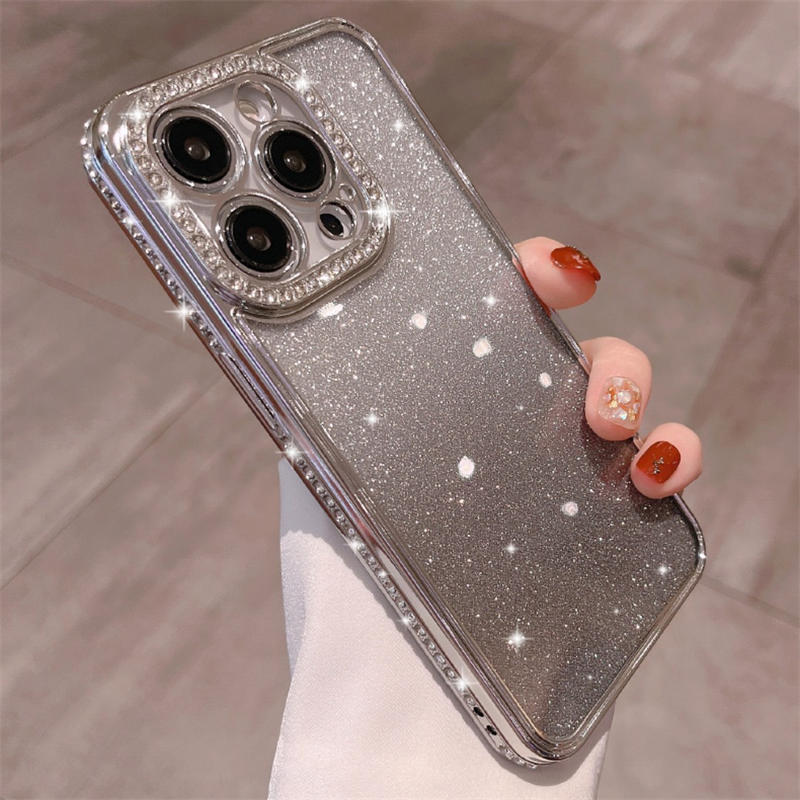 Luxury Starry Gradient Glitter Powder Plating Phone Cases Shell For iPhone 14 Pro Max Plus Fashion iPhone14 13 12 11 Shockproof Camera Protective Silicone Back Cover