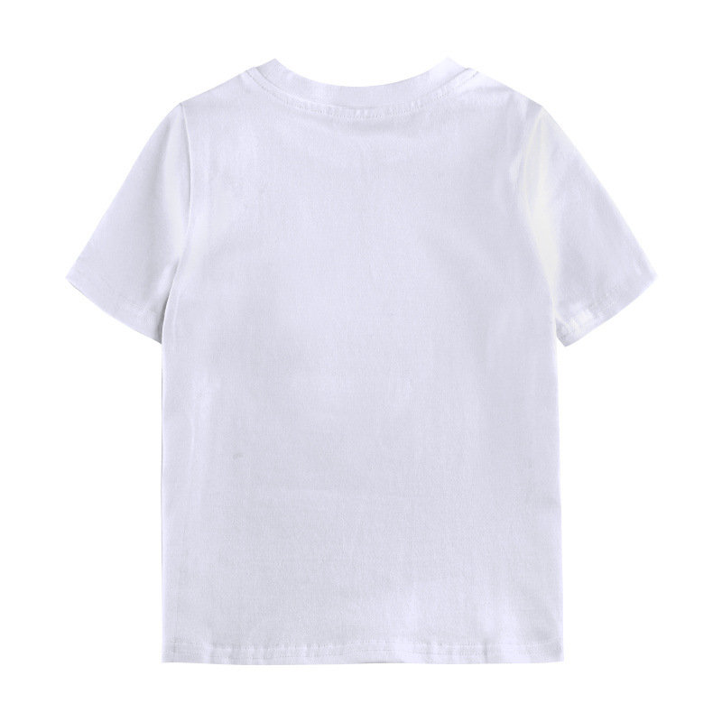 2-8t småbarn Kid Baby Boys Girls Summer Cotton T Shirt Kort ärm Tshirt Barn Topp spädbarnsdräkt