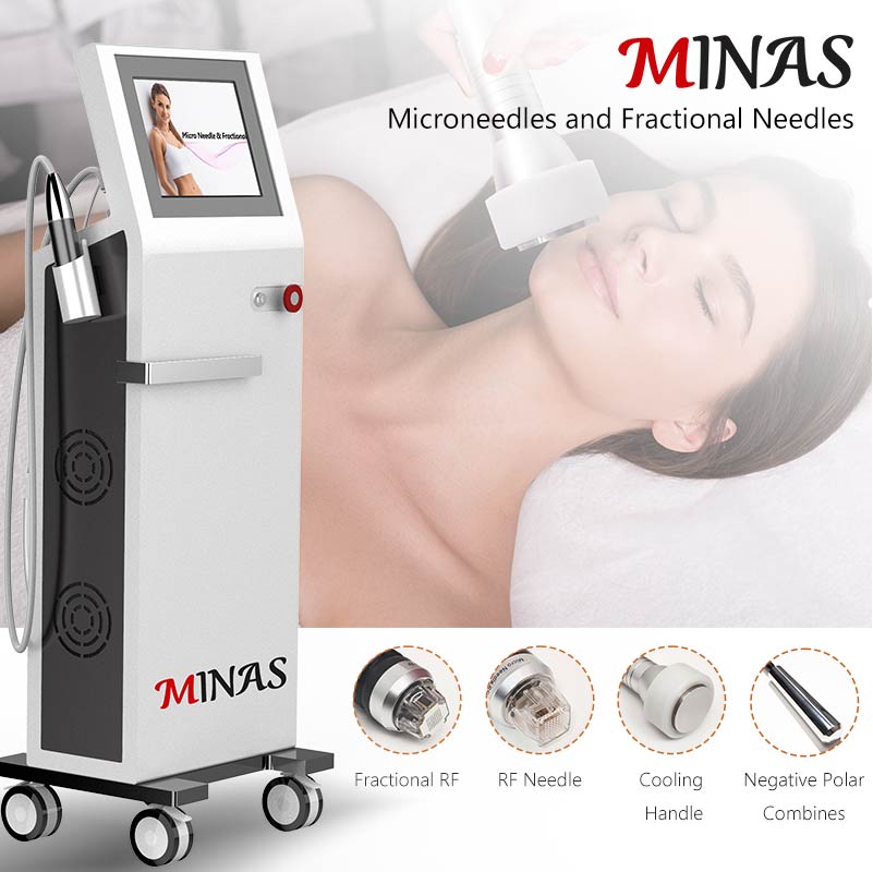 Flawless Painless Fractional RF Microneedle Microneedling Face Lift Skin Care Products Two Handles