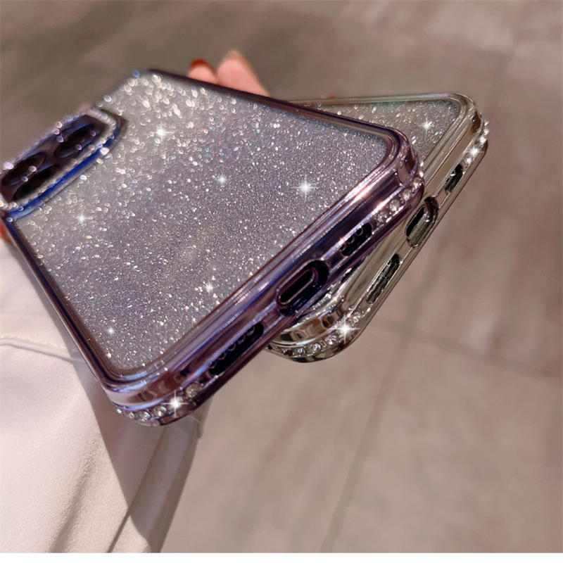 Luxury Starry Gradient Glitter Powder Plating Phone Cases Shell For iPhone 14 Pro Max Plus Fashion iPhone14 13 12 11 Shockproof Camera Protective Silicone Back Cover