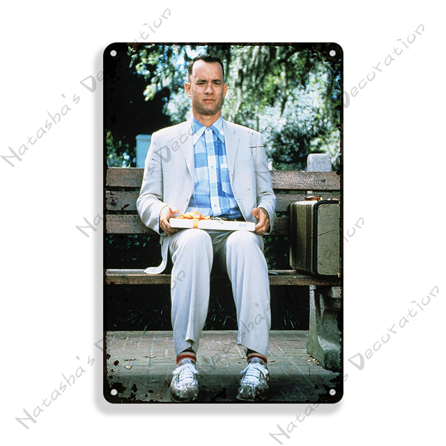 1994 Film americano Forrest Gump Metal Painting Rusty Cafe Home Bar Pub Sign Sign Segno Metal Plaque Plaque Man Cave 20cmx30cm woo