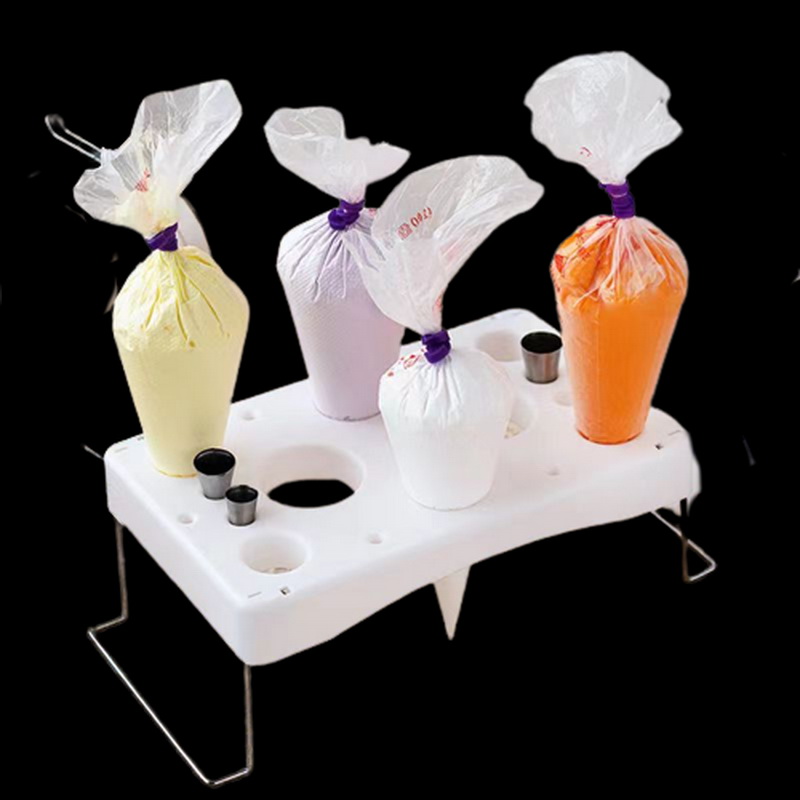 New Cake Tool Small Extrusion Pastry Bags With A Folding Decorating Rack Cream Piping Platic Bags Stand Holder Shelf For DI9658461