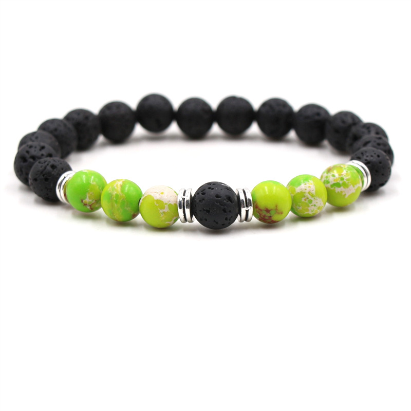 Lava Stone Tiger Eye Reiki Healing Stone Armband Yoga Balance Energy Pärlor smycken för kvinnliga män