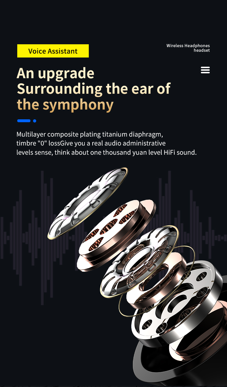 TWS YD02 سماعات لاسلكية ترقية رقاقة 5.3 سماعات بلوتوث شاشة LED HIFI سماعات أذن داخلية مع Powerbank Type-C شحن أسرع