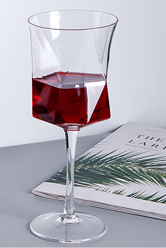 Creative Nordic Style Oregelbundet Bordeaux rött vinglasglasbägare transparent hushållsgåva bröllopsfest klubb kök kök set av 6 st blyfri