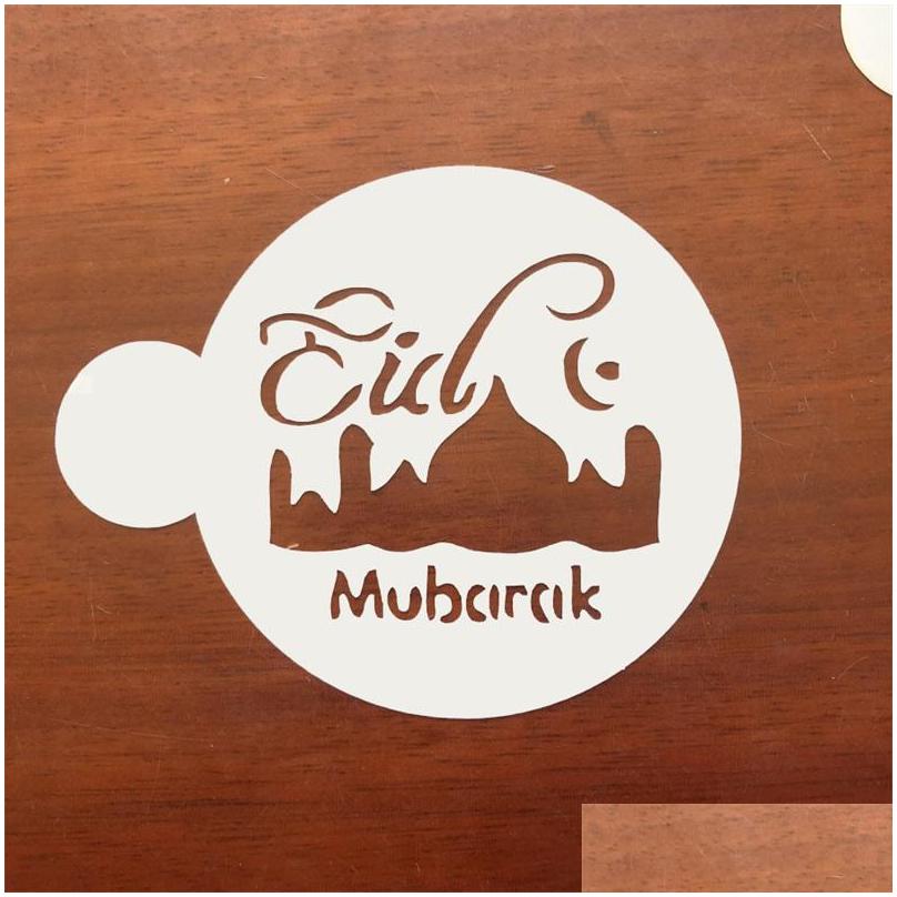 creative cake decor stencil pet mosque eid mubarak ramadan design fondant coffee spraying decoration tool cutter mold 2 2cd yy