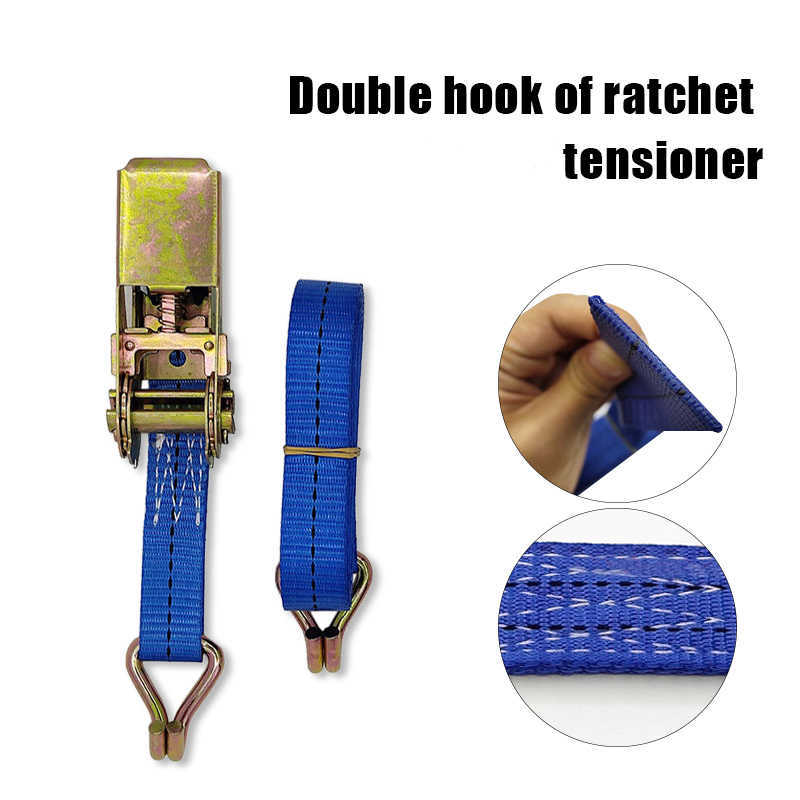 Car Motorcycle Sicting Lanking Cargo Correia Ratchet Belt Weaving 5M Resistente ao desgaste com metal Buiz de fivela de poliéster Blu