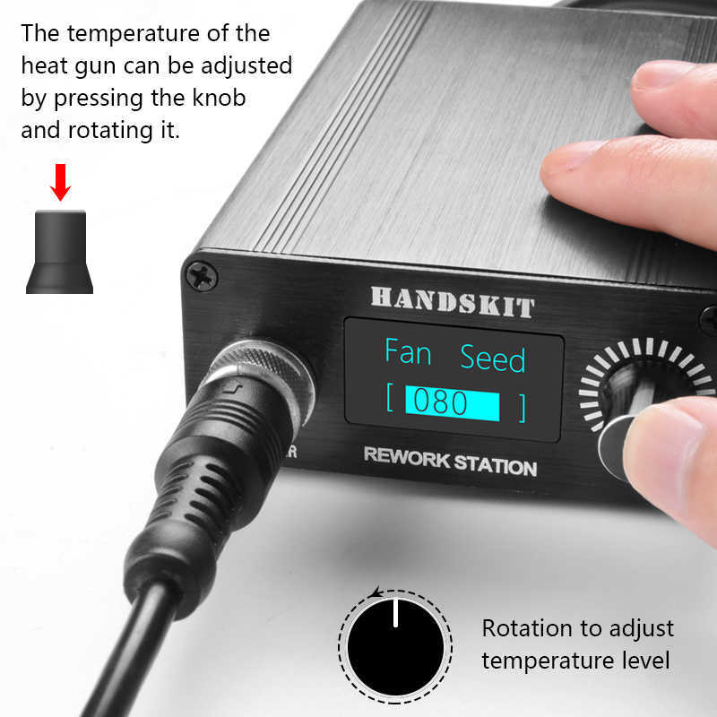 Pistolas de calor T12, pantalla Digital OLED, estación de soldadura de temperatura, pistola de aire caliente de retrabajo BGA portátil, herramientas de reparación Diy para el hogar